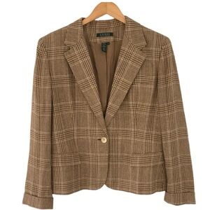 Lauren Ralph Lauren Women's Glen Plaid Vintage Blazer- 16